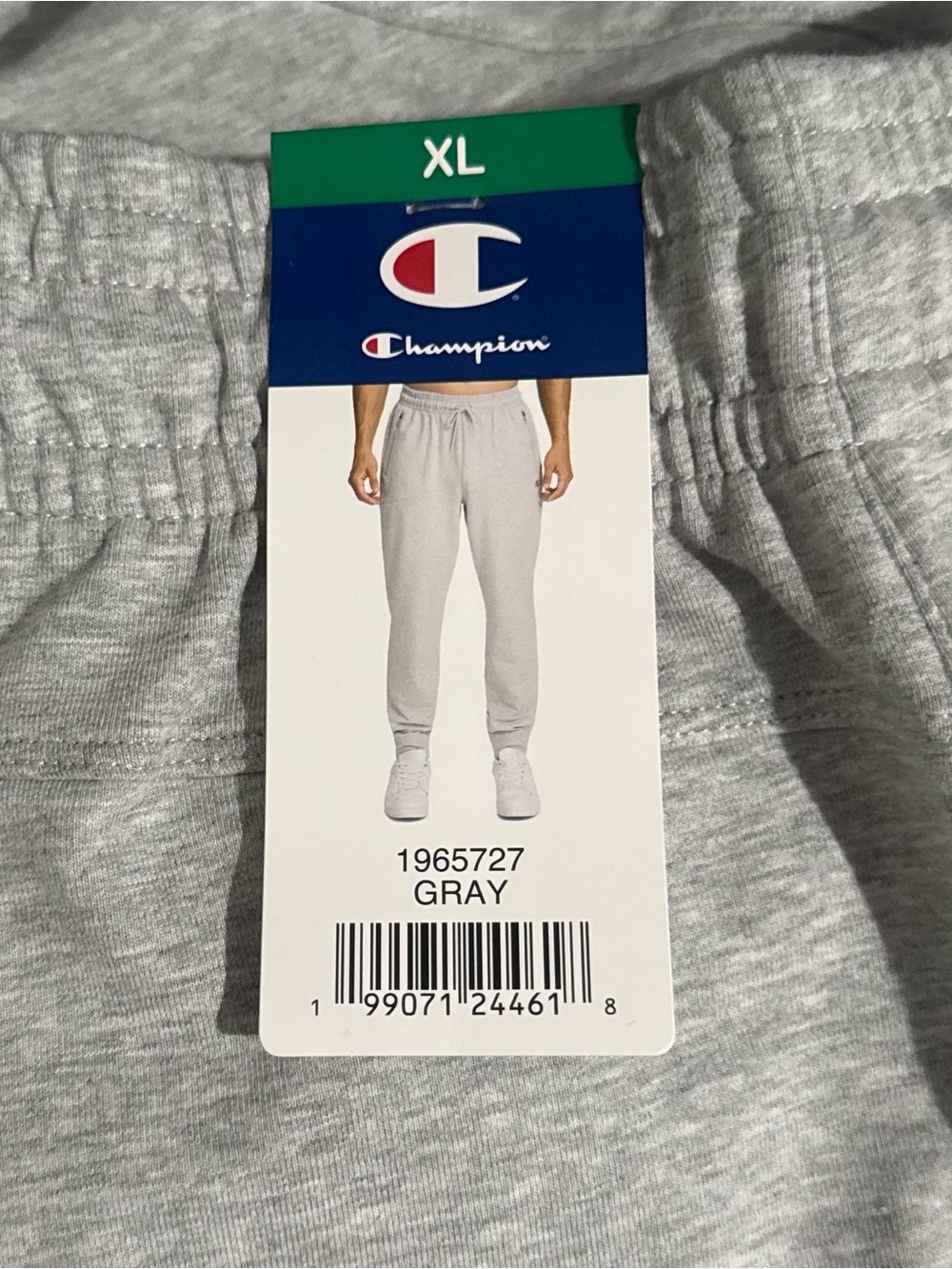 Champion Men's Side Zipper Pockets Drawstring Jogger, Gray, Size XL